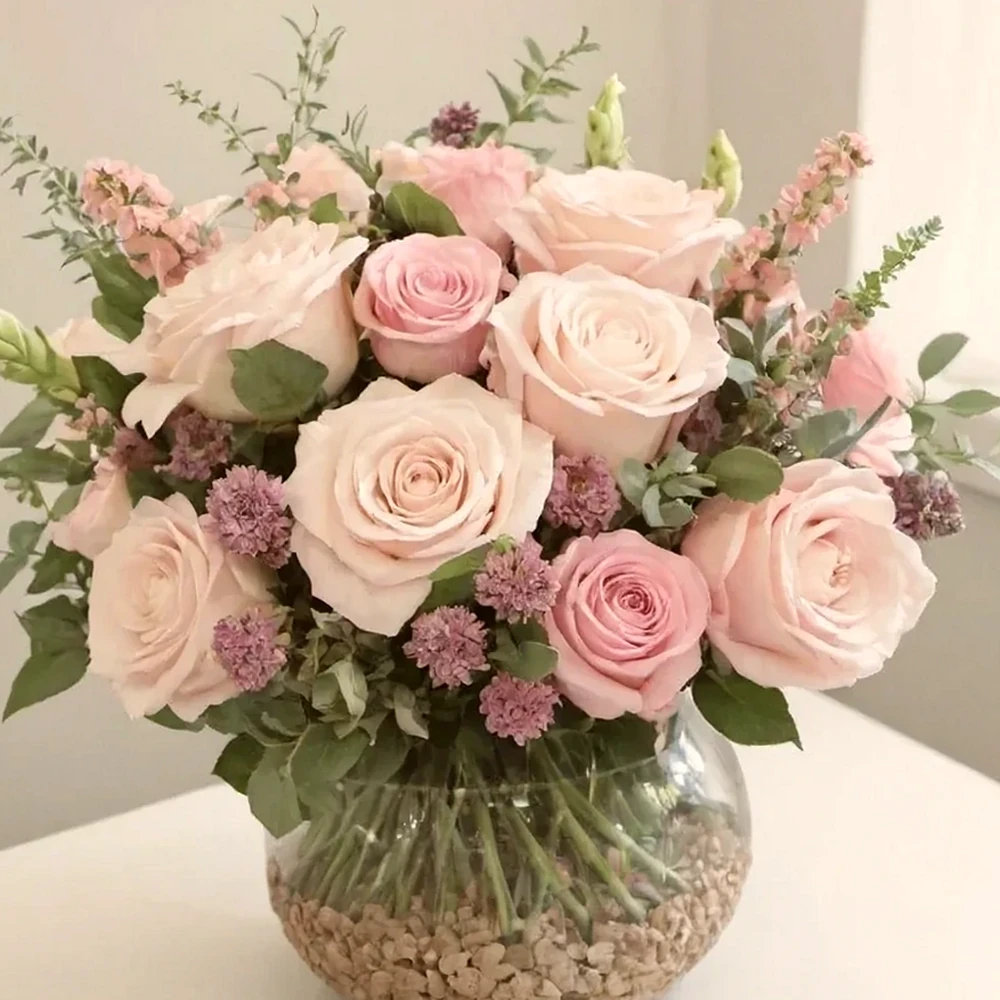 Arranjo de Rosas Cor de Rosa - Beleza Romântica